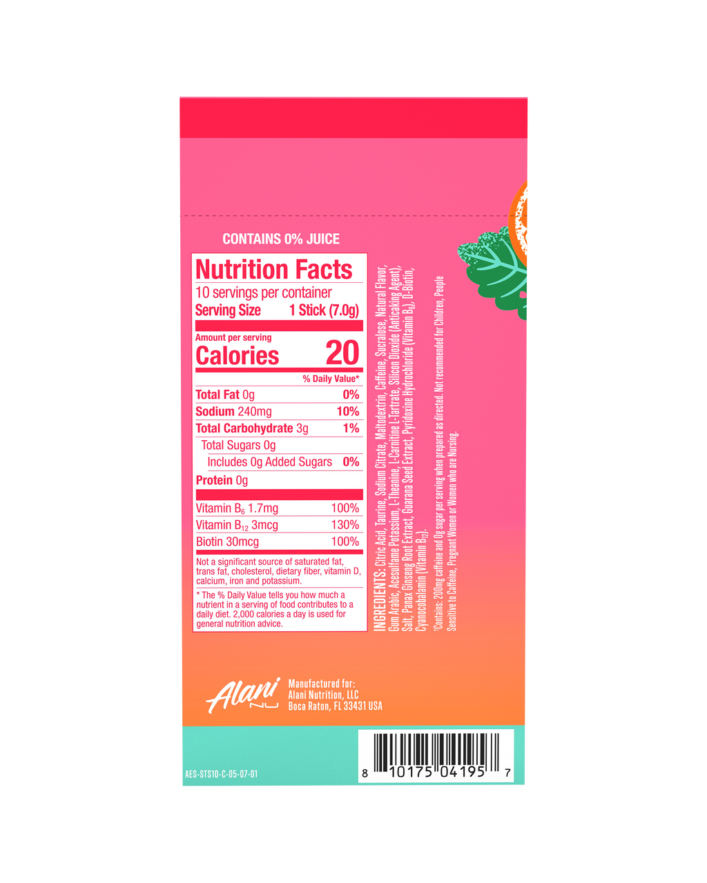 Energy Sticks - Strawberry Sunrise (8ZIK)